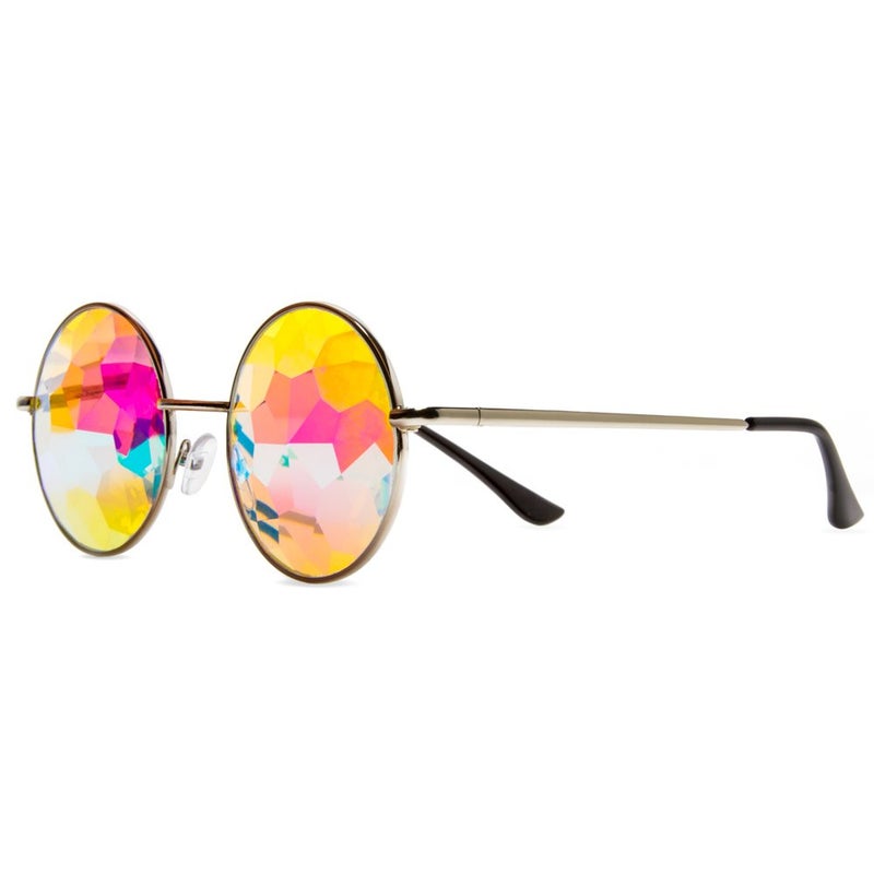 GloFX Imagine Kaleidoscope Glasses - Metal Frame - Rainbow Diffraction Rave EDM Festival - Image 2